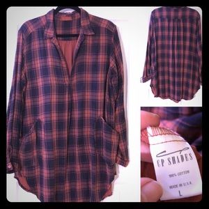 CP Shaded Flannel Shirt Dress with POCKETS!
